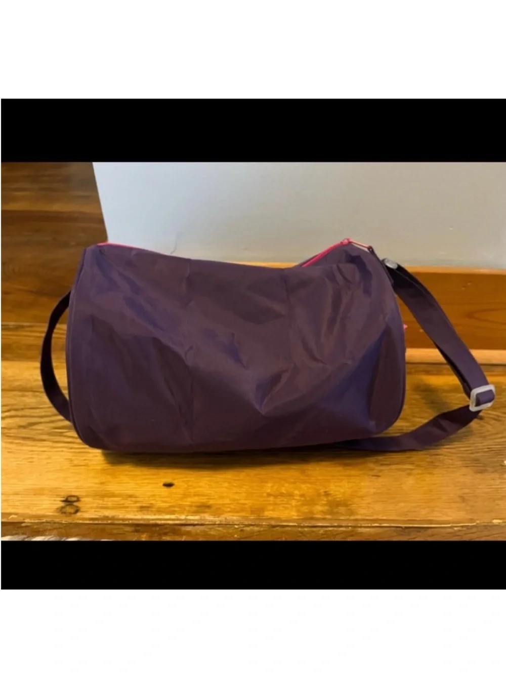Purple ballet shoes dance bag.